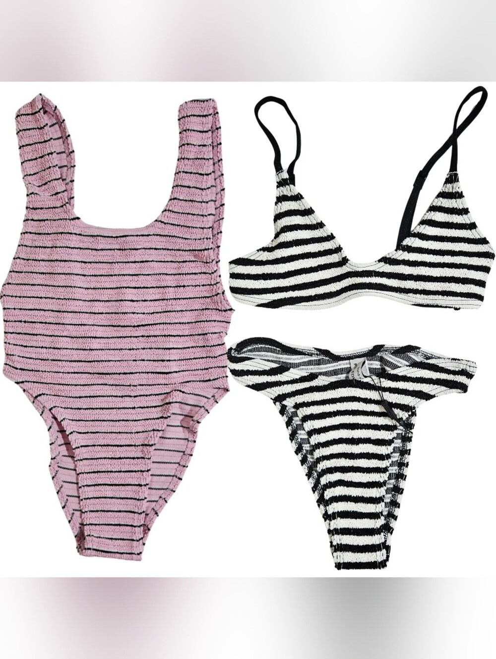 2 BOND-EYE Swimsuits Maxam One Piece & Bikini Edwards Crop/Christy Dot Stripe